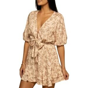 Shore Malta mini dress coastal resort beach vacation ditsy floral ruffle NWT M
